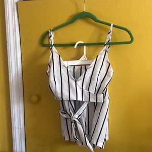 Black and White Stripes Two Piece